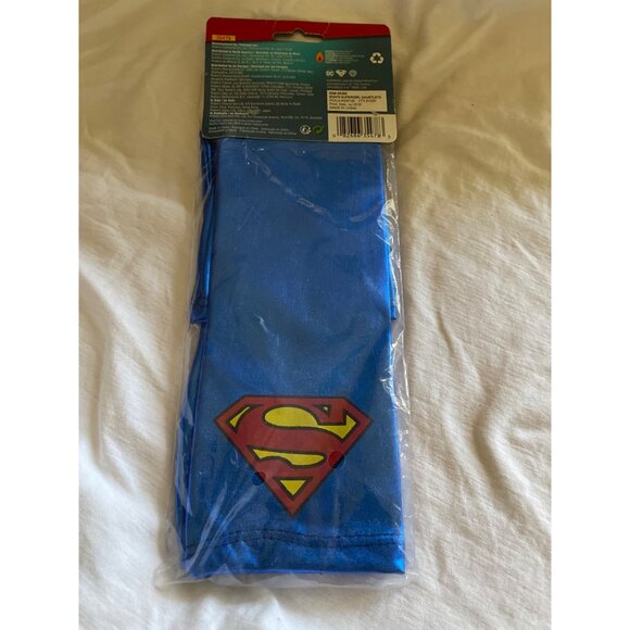DC Supergirl Adult Gauntlets Blue Metallic Costume Accessories With Superman Log - Picture 2 of 8